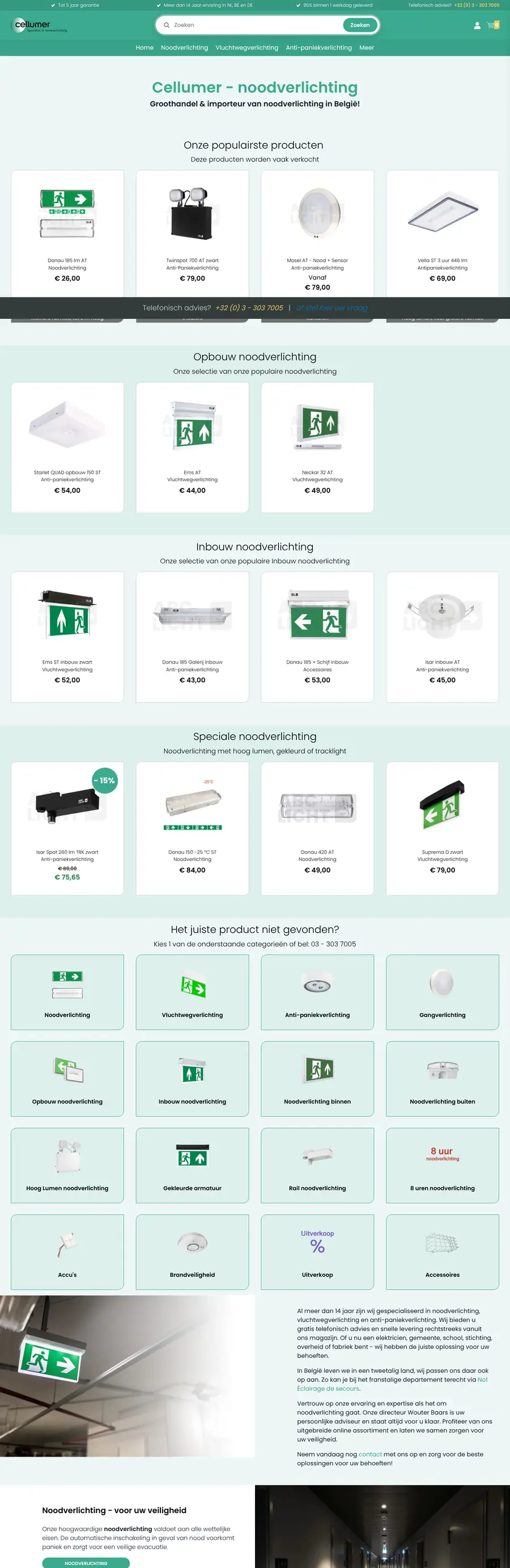 Site web Cellumer noodverlichting