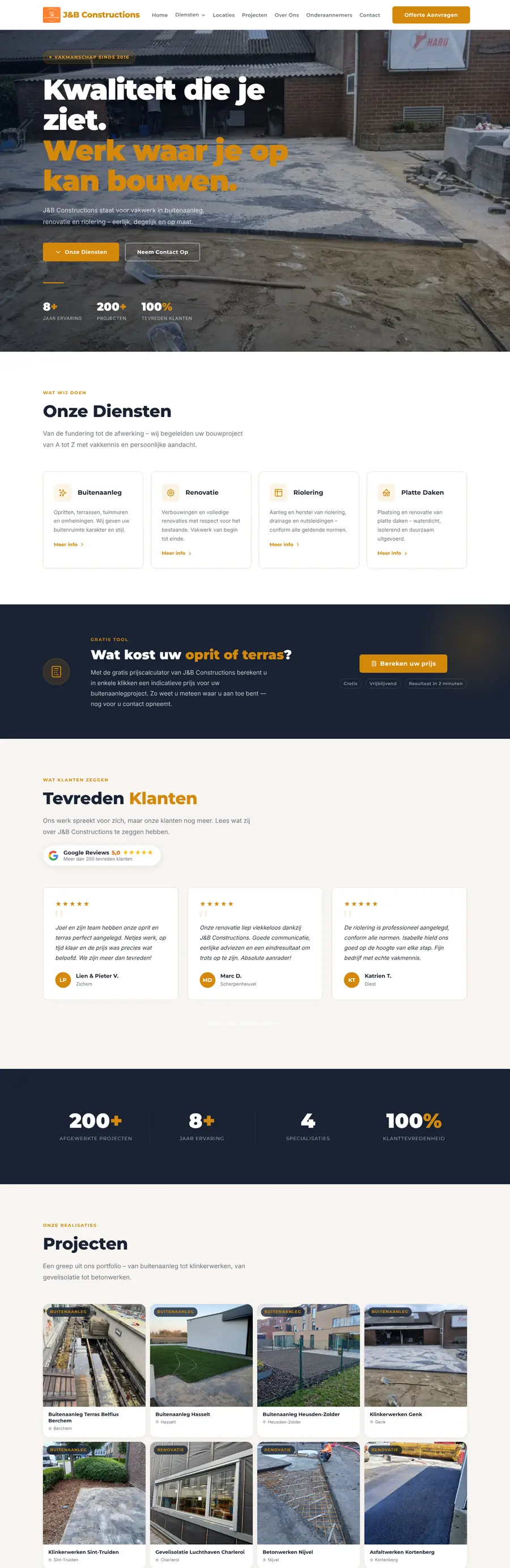 Site web J&B Constructions
